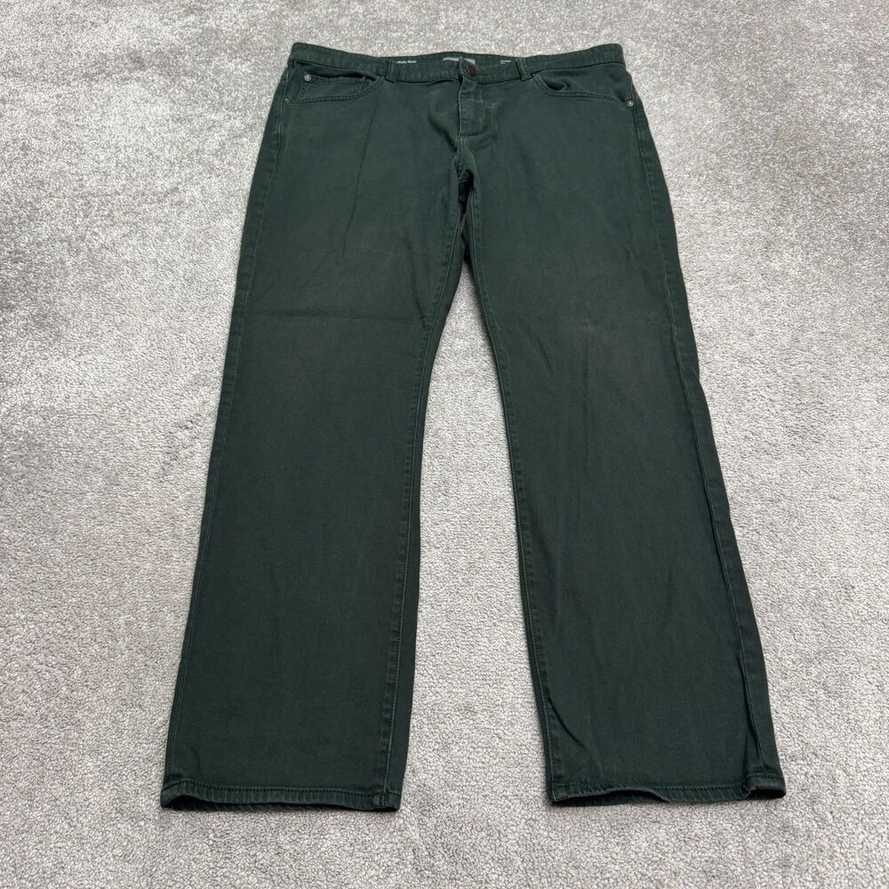 DL1961 Russell Slim Straight Chino Pants Men 38 Dark Emerald Green Stretch Fit